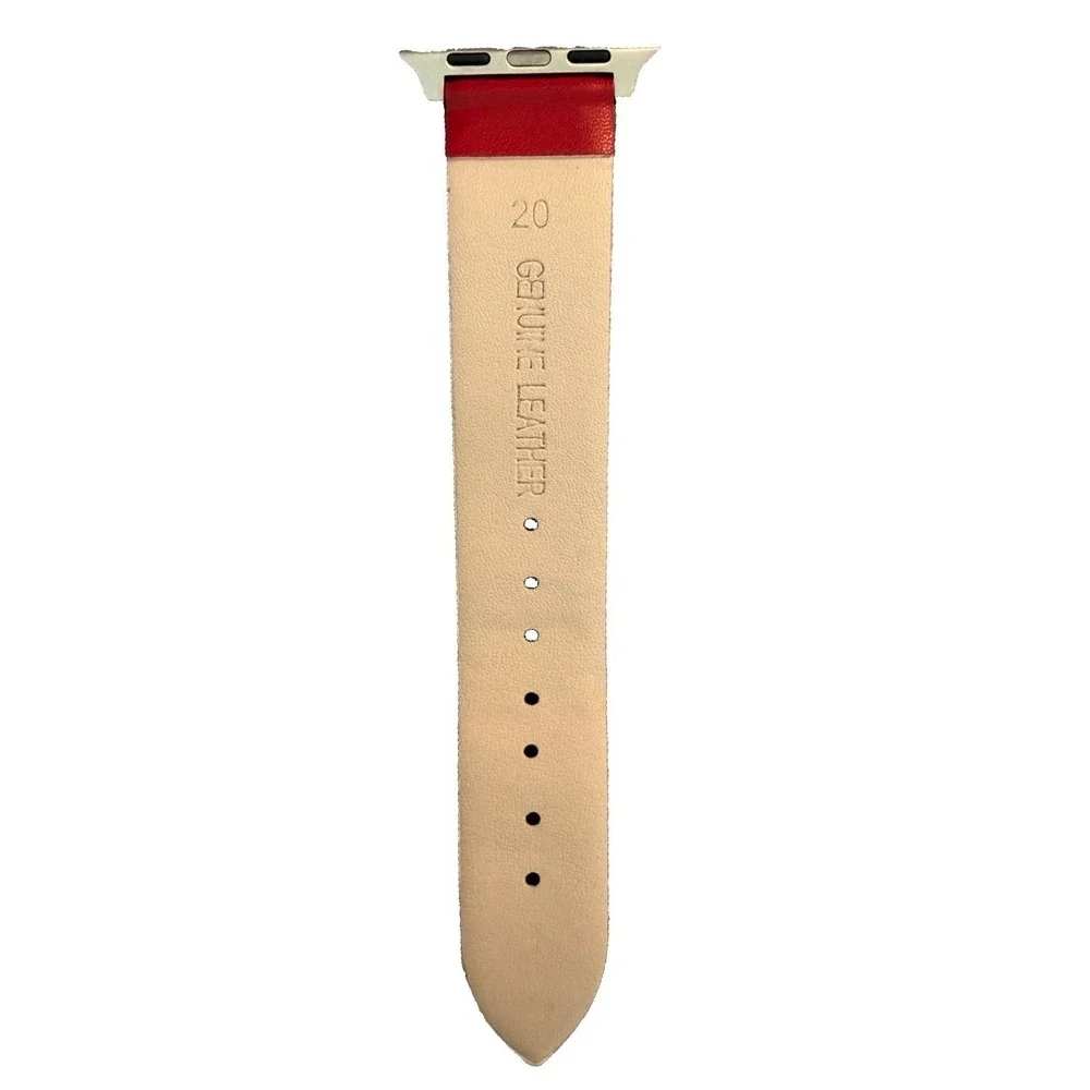 Unisex's Genuine Leather Smartwatch Watch Band Red Size 38-40 MM New